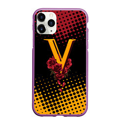 Чехол iPhone 11 Pro матовый CYBERPUNK 2077 VALENTINO, цвет: 3D-фиолетовый
