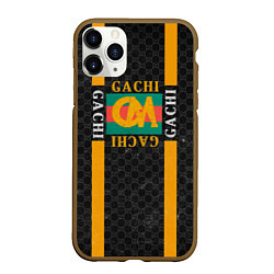 Чехол iPhone 11 Pro матовый Gachi Gucci, цвет: 3D-коричневый