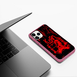 Чехол iPhone 11 Pro матовый Korn, цвет: 3D-малиновый — фото 2