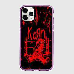 Чехол iPhone 11 Pro матовый Korn, цвет: 3D-фиолетовый