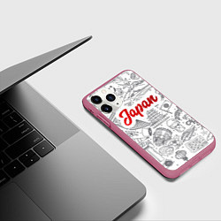 Чехол iPhone 11 Pro матовый Япония Z, цвет: 3D-малиновый — фото 2