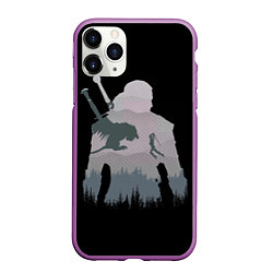 Чехол iPhone 11 Pro матовый The Witcher, цвет: 3D-фиолетовый