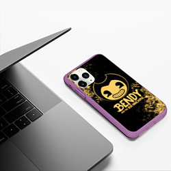 Чехол iPhone 11 Pro матовый Bendy And The Ink Machine, цвет: 3D-фиолетовый — фото 2