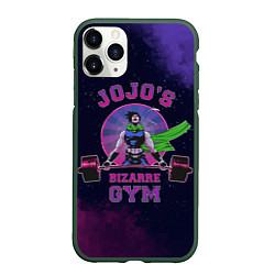 Чехол iPhone 11 Pro матовый JoJo’s Bizarre Adventure Gym, цвет: 3D-темно-зеленый