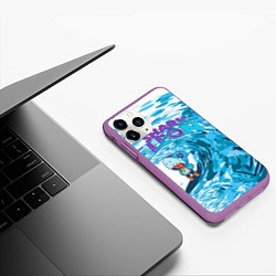 Чехол iPhone 11 Pro матовый Brawl STARS surfing, цвет: 3D-фиолетовый — фото 2