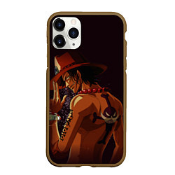 Чехол iPhone 11 Pro матовый One Piece Портгас Д Эйс, цвет: 3D-коричневый