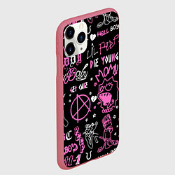 Чехол iPhone 11 Pro матовый LIL PEEP, цвет: 3D-малиновый — фото 2
