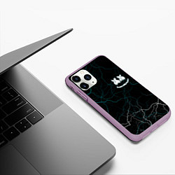 Чехол iPhone 11 Pro матовый Marshmello Dark Smile, цвет: 3D-сиреневый — фото 2