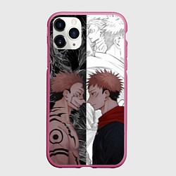 Чехол iPhone 11 Pro матовый Jujutsu Kaisen Сукуна х Юдзи, цвет: 3D-малиновый