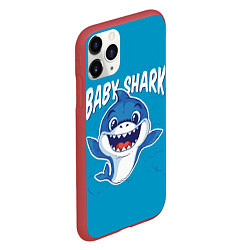 Чехол iPhone 11 Pro матовый Baby Shark, цвет: 3D-красный — фото 2