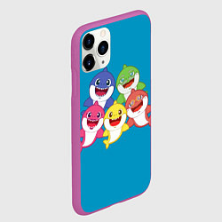 Чехол iPhone 11 Pro матовый Baby Shark, цвет: 3D-фиолетовый — фото 2