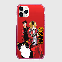 Чехол iPhone 11 Pro матовый Haikyu!!!, цвет: 3D-малиновый
