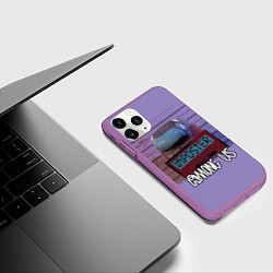 Чехол iPhone 11 Pro матовый AMONG US, цвет: 3D-фиолетовый — фото 2