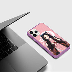 Чехол iPhone 11 Pro матовый Nezuko, цвет: 3D-фиолетовый — фото 2