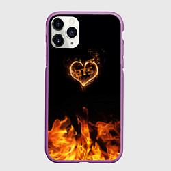 Чехол iPhone 11 Pro матовый BTS, цвет: 3D-фиолетовый