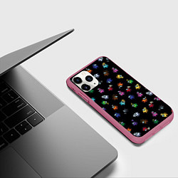 Чехол iPhone 11 Pro матовый Among Us, цвет: 3D-малиновый — фото 2