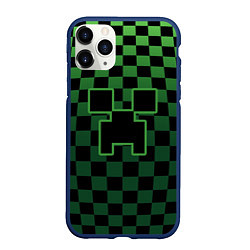 Чехол iPhone 11 Pro матовый Minecraft, цвет: 3D-тёмно-синий