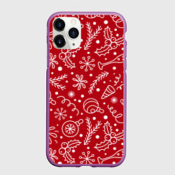Чехол iPhone 11 Pro матовый Новогоднее настроение, цвет: 3D-фиолетовый
