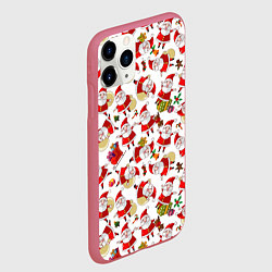 Чехол iPhone 11 Pro матовый Дед Мороз, цвет: 3D-малиновый — фото 2