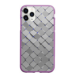 Чехол iPhone 11 Pro матовый Геометрия, цвет: 3D-фиолетовый
