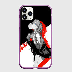 Чехол iPhone 11 Pro матовый Asuka Langley Evangelion, цвет: 3D-фиолетовый