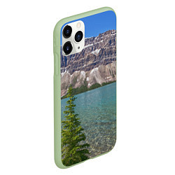 Чехол iPhone 11 Pro матовый Горное озеро, цвет: 3D-салатовый — фото 2
