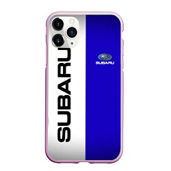 Чехол iPhone 11 Pro матовый SUBARUСубару, цвет: 3D-розовый