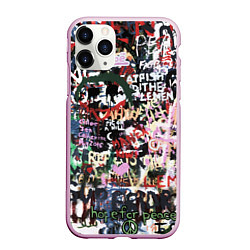 Чехол iPhone 11 Pro матовый Street graffiti, цвет: 3D-розовый