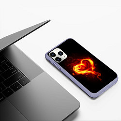 Чехол iPhone 11 Pro матовый Пламенное сердце, цвет: 3D-светло-сиреневый — фото 2