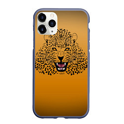 Чехол iPhone 11 Pro матовый Леопард, цвет: 3D-серый