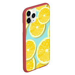 Чехол iPhone 11 Pro матовый Лимончики, цвет: 3D-красный — фото 2