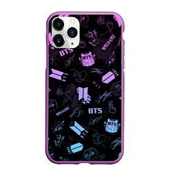 Чехол iPhone 11 Pro матовый BTS, цвет: 3D-фиолетовый