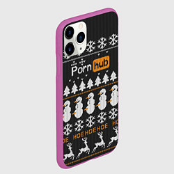 Чехол iPhone 11 Pro матовый Christmas PornHub, цвет: 3D-фиолетовый — фото 2
