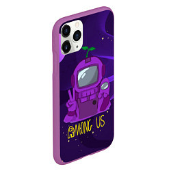Чехол iPhone 11 Pro матовый Among Us x Fortnite, цвет: 3D-фиолетовый — фото 2
