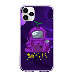 Чехол iPhone 11 Pro матовый Among Us x Fortnite, цвет: 3D-светло-сиреневый
