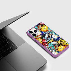 Чехол iPhone 11 Pro матовый CS GO STICKERBOMBING, цвет: 3D-фиолетовый — фото 2