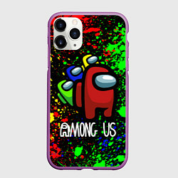 Чехол iPhone 11 Pro матовый AMONG US, цвет: 3D-фиолетовый