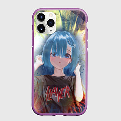 Чехол iPhone 11 Pro матовый Rem Slayer, цвет: 3D-фиолетовый