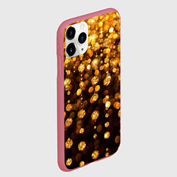 Чехол iPhone 11 Pro матовый ЗОЛОТЫЕ БЛЕСТКИ, цвет: 3D-малиновый — фото 2