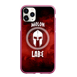 Чехол iPhone 11 Pro матовый Molon Labe, цвет: 3D-малиновый