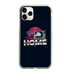 Чехол iPhone 11 Pro матовый Stay Home, цвет: 3D-салатовый