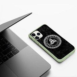 Чехол iPhone 11 Pro матовый Рог Одина, цвет: 3D-салатовый — фото 2