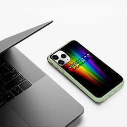 Чехол iPhone 11 Pro матовый AMONG US - РАДУГА, цвет: 3D-салатовый — фото 2