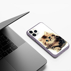 Чехол iPhone 11 Pro матовый Катёнок, цвет: 3D-серый — фото 2