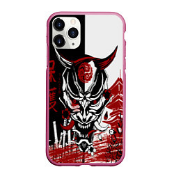 Чехол iPhone 11 Pro матовый Самурай Samurai, цвет: 3D-малиновый