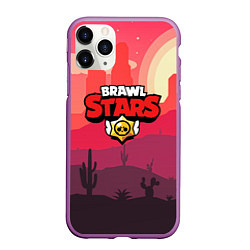 Чехол iPhone 11 Pro матовый BRAWL STARS, цвет: 3D-фиолетовый