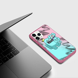Чехол iPhone 11 Pro матовый AMONG US, цвет: 3D-малиновый — фото 2