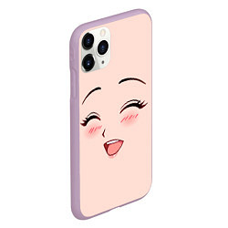 Чехол iPhone 11 Pro матовый Сonfused anime face, цвет: 3D-сиреневый — фото 2