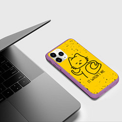 Чехол iPhone 11 Pro матовый AMONG US - КОТИК, цвет: 3D-фиолетовый — фото 2