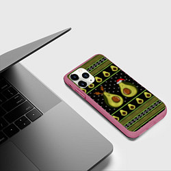 Чехол iPhone 11 Pro матовый Avo christmas, цвет: 3D-малиновый — фото 2